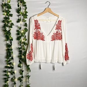 SOIEBLU boho embroidered blouse size small